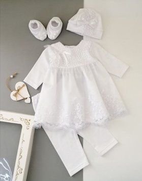 Святковий трикотажний комплект для дівчинки (білий), Little Angel 15209 20418056 фото