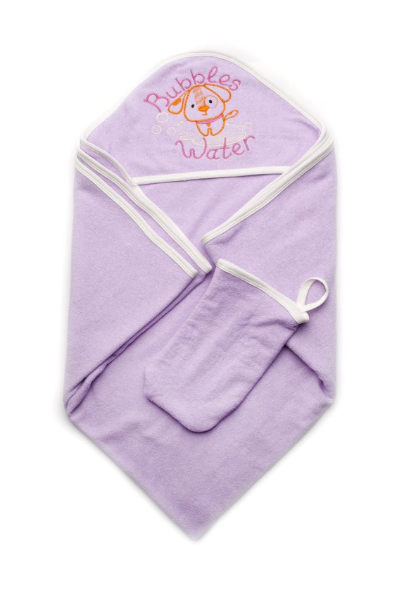 Детское полотенце махровое для купания с рукавичкой 106271 106271 фото