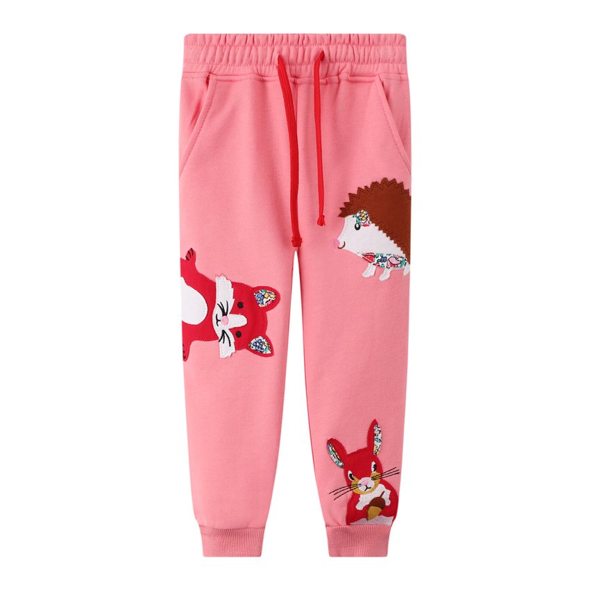Штаны для девочки с изображением животных розовые Forest animals Jumping Meters (104) 126289 126289 фото