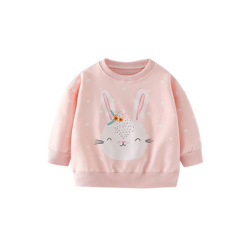 Свитшот для девочки в горошек и изображением зайца розовый White hare Berni Kids 48598 48598 фото