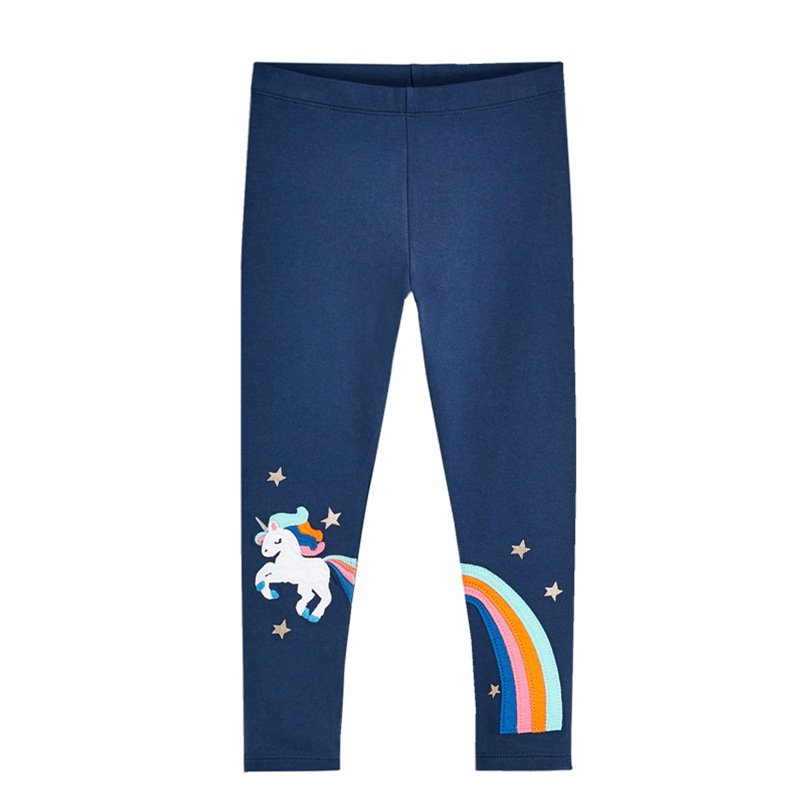 Леггинсы для девочки с рисунком единорога синие Flying unicorn Berni Kids 125819 125819 фото