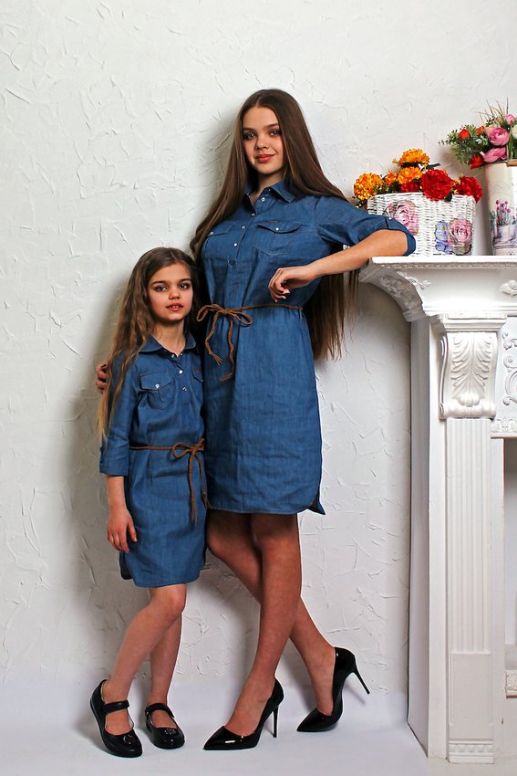 Платье джинсовое детское (family look) 138882 138882 фото