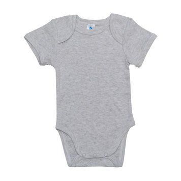 Боди на короткий рукавчик из ажурного трикотажа (серый меланж), 222705/2311505 5989268 фото