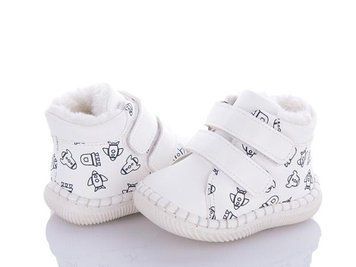 Утеплені черевички-пінетки для хлопчика, Apawwa FD120 white 20196519 фото