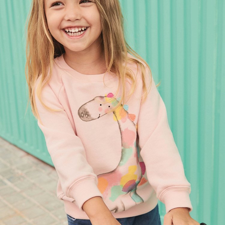 Свитшот для девочки с животным принтом розовый Colorful giraffe Berni Kids 48961 48961 фото