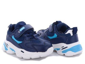 Кросівки з шкіряною устілкою для дитини, L-156 blue/ blue 9385229 фото