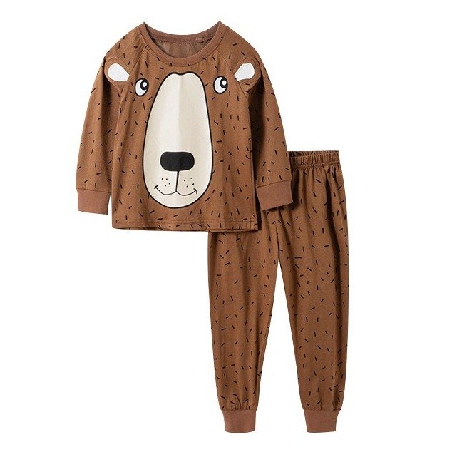 Пижама детская с животным принтом коричневая Brown bear Berni Kids (100) 126585 126585 фото