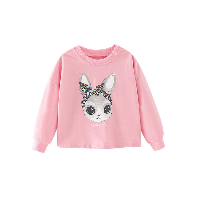 Свитшот для девочки с изображением кролика розовый Rabbit in a scarf Berni Kids 48663 48663 фото