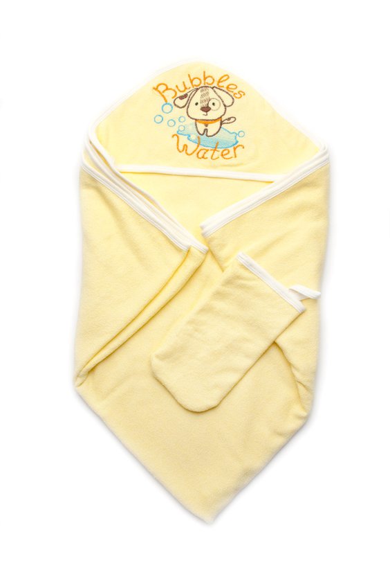 Детское полотенце махровое для купания с рукавичкой 108619 108619 фото