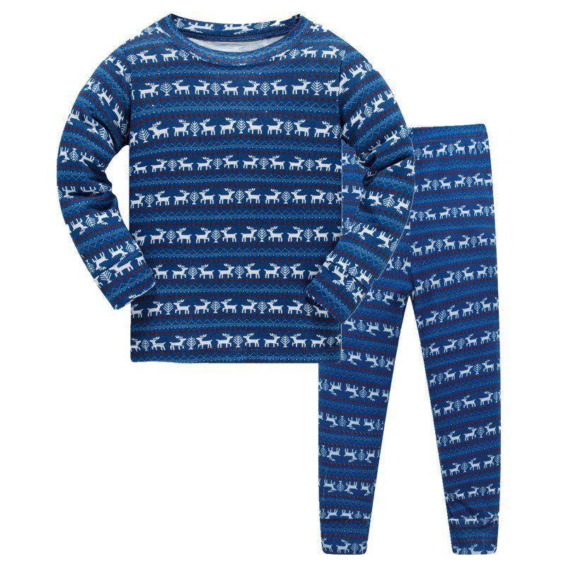 Пижама детская с длинным рукавом принтом оленей синяя Ornament Baobaby 127208 127208 фото
