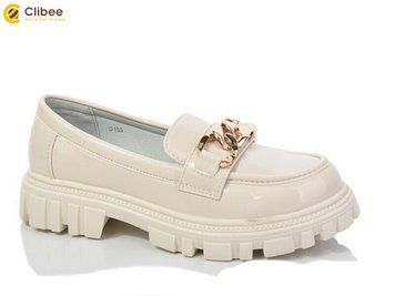 Лакові лофери з шкіряною устілкою для дівчинки, D155 beige 20168437 фото