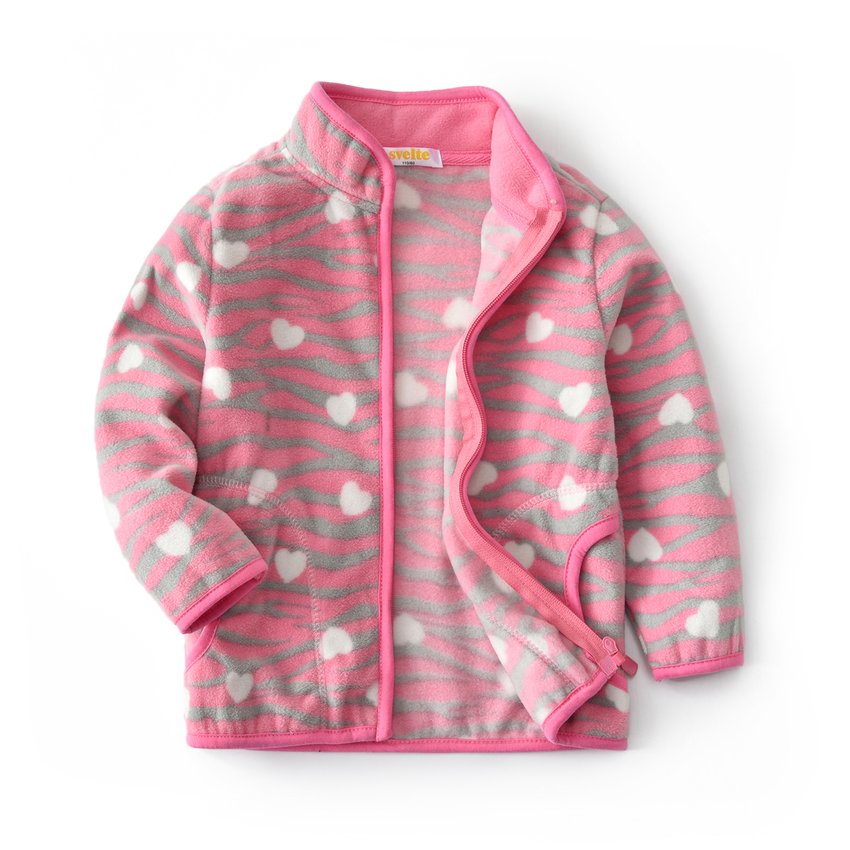 Кофта для девочки флисовая на молнии с животным принтом Розовый тигр Berni Kids 126464 126464 фото