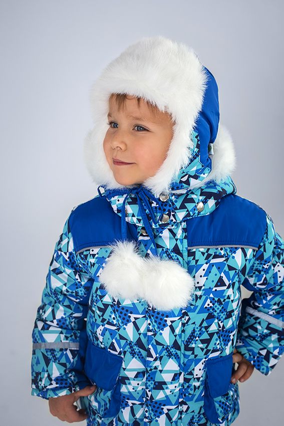 Детская зимняя шапка для мальчика "Geometry new" 139003 139003 фото