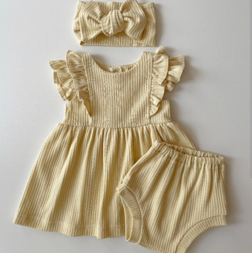 Комплект из ажурного трикотажа "Ульянка" для девочки (ваниль), Little Angel 14009/14013/14017/14021/14025/14029 9618200 фото