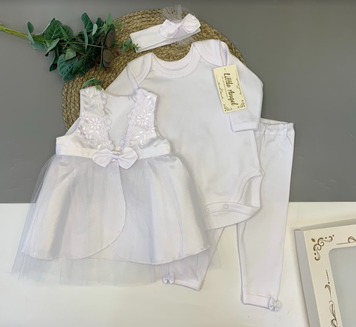 Святковий комплект для дівчинки (білий), Little Angel 10776 9330156 фото