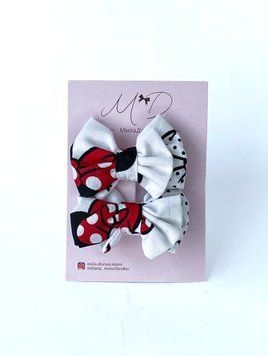 Набор заколок для волос (2 шт.) "Minnie Mouse" 5,5x3,5, ручная работа 827388 фото