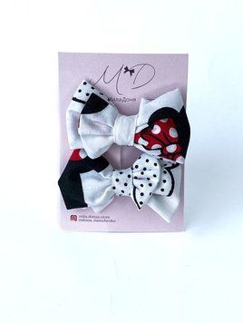 Набор заколок для волос "Minnie Mouse" (2 шт.) 6,5x4, ручная работа 827362 фото