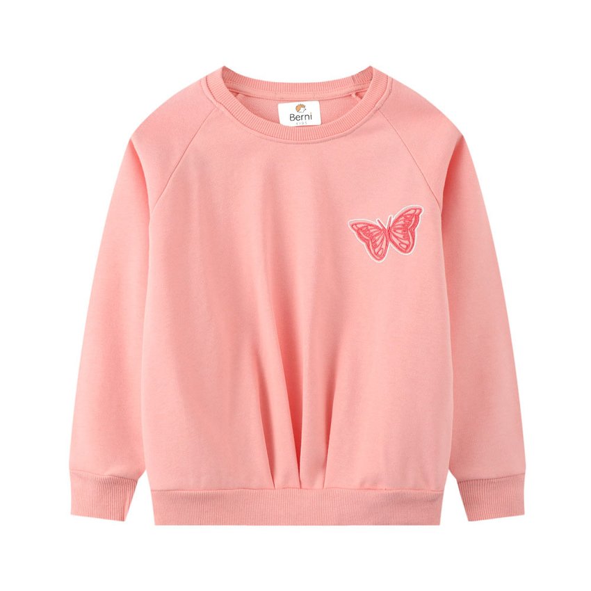 Свитшот для девочки с изображением бабочки розовый Butterfly Berni Kids 48936 48936 фото