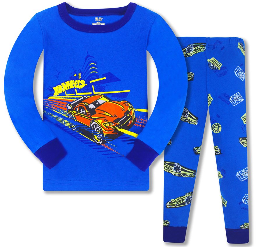 Пижама для мальчика с длинным рукавом принтом машина синяя Hot wheels Baobaby 126448 126448 фото