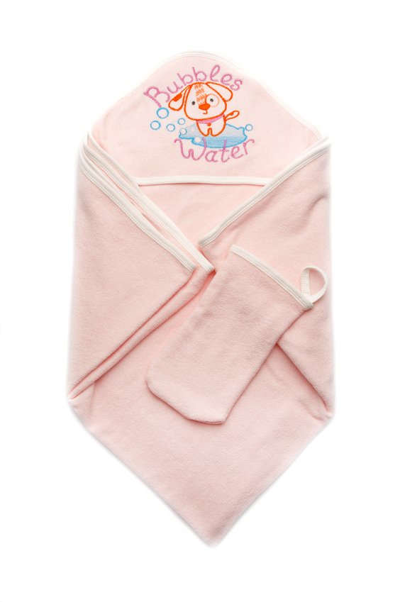 Детское полотенце махровое для купания с рукавичкой 110390 110390 фото