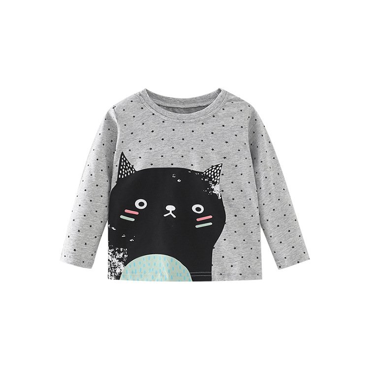 Лонгслив для девочки в горох с рисунком кот серый Black cat Berni Kids 126271 126271 фото
