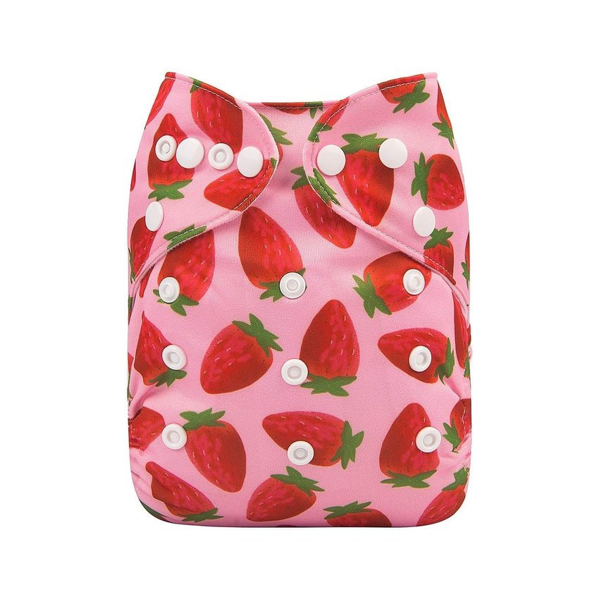 Подгузник для девочки многоразовый c вкладышем и изображением клубника розовый Strawberry garden Berni Kids 118452 118452 фото